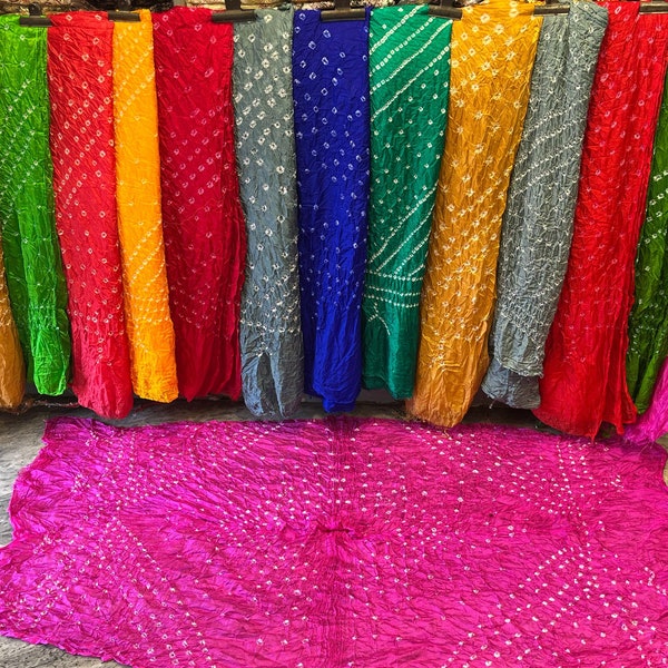 Wholesale Bandhani Silk Dupatta, Solid Color Bandhej Dupatta, Indian Silk Bandhani Bandhej Scarf Dupatta, Wedding Dupatta, Return Gifts