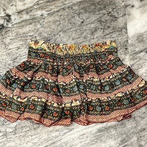 Flowy Floral Summer Mini Skirt | Festival Summer Skirt | Boho Elegant Recycled Silk Skirt | Flowy Hippie Maxi Skirt | Retro Style Clothing