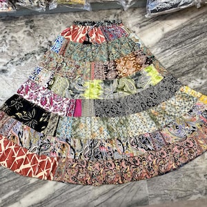 Festival Silk Maxi Skirt: Tiered Ruffle Boho Skirt
