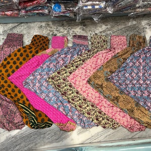 Handmade Recycled Silk Harem Pants: Bohemian Wide Leg Festival Pants