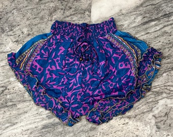 Damen Boho Seidenshorts, Sommerseide kurz, Herren Lässige Shorts, Boho Hippie Shorts, Herren Seidenshorts Boxer, Recyclingseide Bequeme Shorts