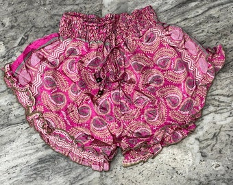 Pantaloncini di seta da donna fatti a mano / Pantaloncini di seta floreale comodi e sciolti / Pantaloncini da spiaggia estivi / Pantaloncini da notte / Pantaloncini da salotto / Regalo per lei