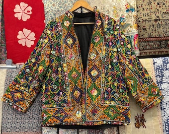 Handmade Banjara Jacket: Indian Embroidered Cotton Boho Coat