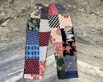 Handmade Patchwork Cotton Palazzo Pants: Boho Festival Trousers