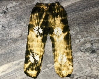 Handmade Tie Dye Rayon Harem Pants: Boho Loungewear with Pockets