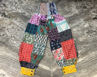 Handmade Patchwork Harem Pants: Boho Hippie Cotton Trousers