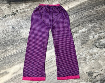 100% Pure Silk Pant - Indian Floral Print Wide Leg Silk Trouser - Summer Silk Pant - Hippie Style Palazzo Pants - Women Silk Yoga Pants
