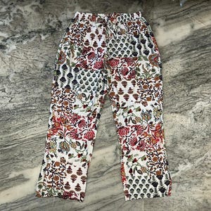 Patchwork Print Cotton Trousers: Hippie Festival Yoga Pants
