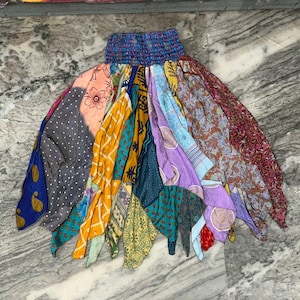 Sari Silk Patchwork Skirt: Boho Hippie Festival Style