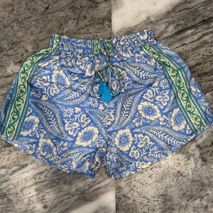 Handmade Silk Ruffle Shorts: Floral Festival Booty Shorts