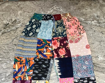 き*よ様 Embroidery Patchwork Trousers 36 Men's Women's Cotton Summer Funky Hippy Trouser, Unisex Boho