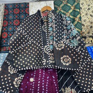 Handmade Quilted Kantha Jacket: Reversible Bohemian Cotton Coat image 8