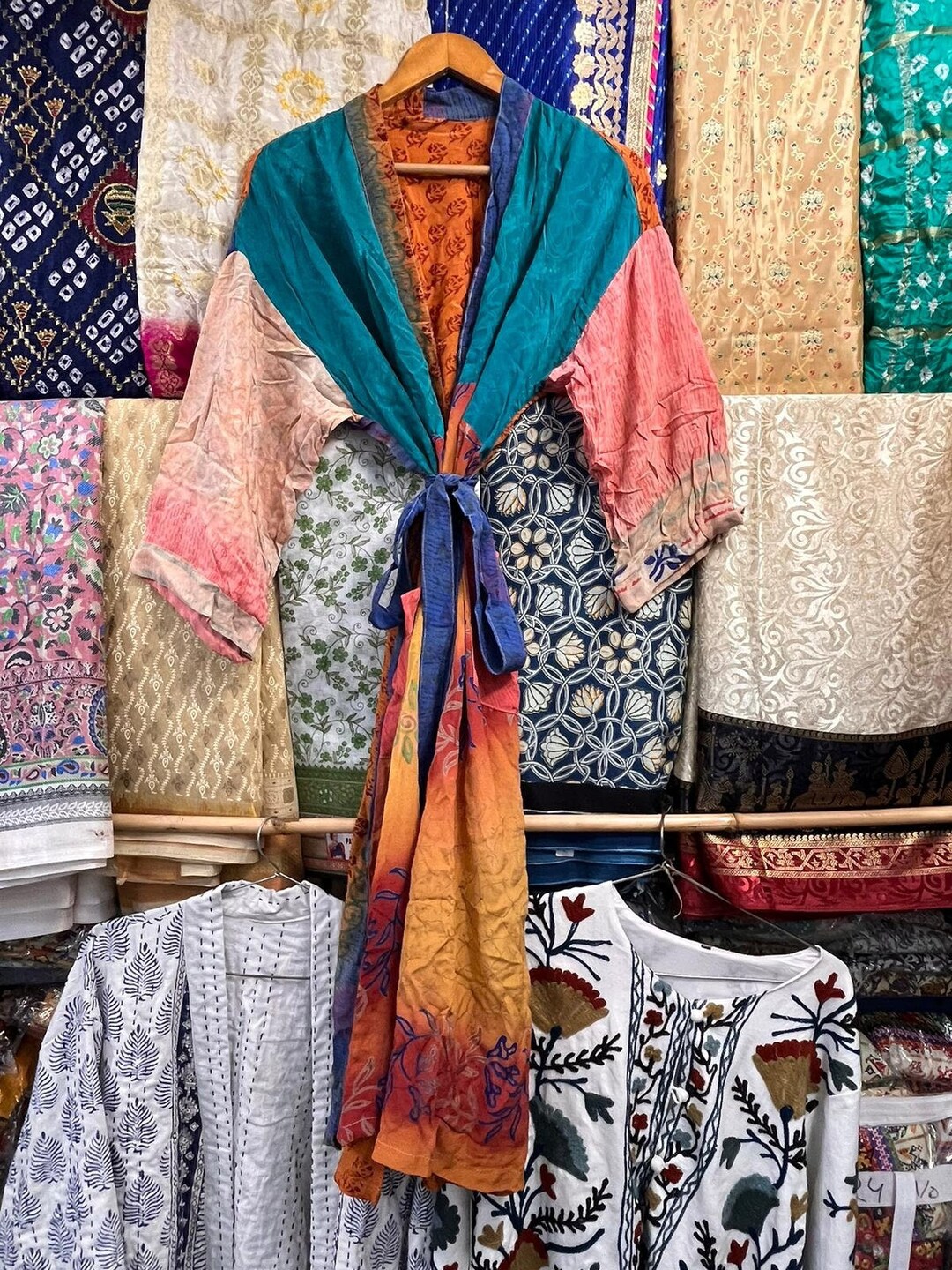 Vintage Silk Sari kimono Robe