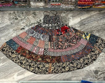 ハンドメイドリサイクルシルクパッチワークドレス：ボヘミアン風