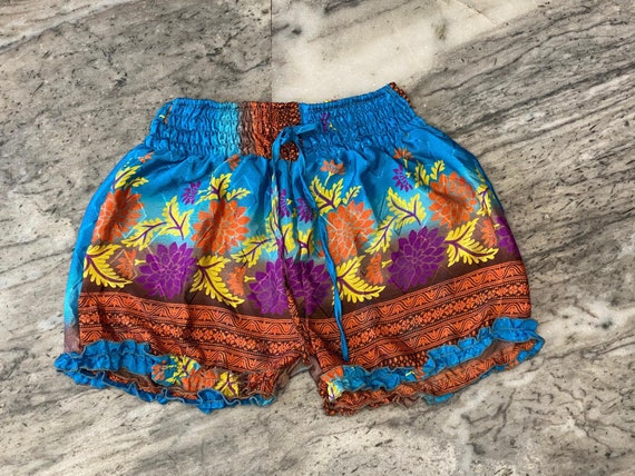 Unisex Boho Silk Shorts, Summer Silk Short, Men's Casual