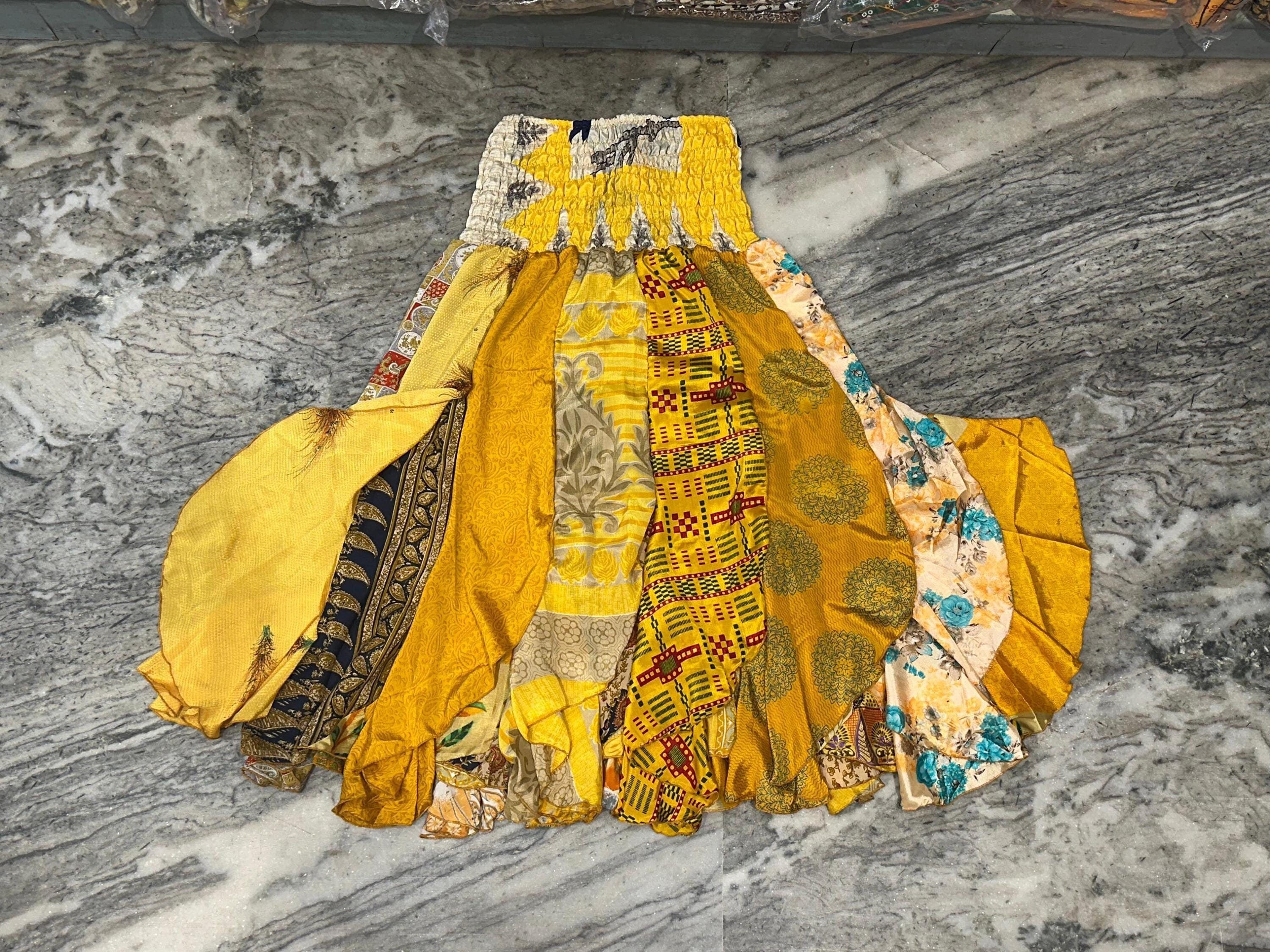 VTG Y2K Skirt Tiered Midi Sequin Fairy Grunge Whimsigoth