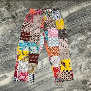Handmade Patchwork Hippie Pants: Unisex Bohemian Cotton Trousers