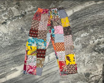 Handmade Patchwork Hippie Pants: Unisex Bohemian Cotton Trousers