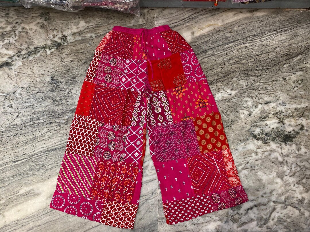 Unisex Boho Patchwork Pants/ Boho Hippie Patchwork Pants/ Wide Leg ...