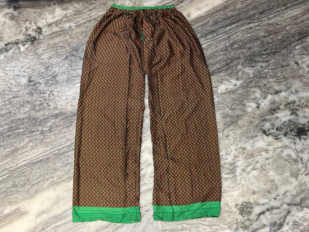 Women Silk Yoga Pants, Indian Handmade Palazzo for Women's, Summer Wear