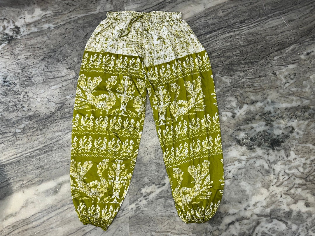 Silk Harem Pant for Women's, Boho Printed Wide Leg Silk Trouser, Soft