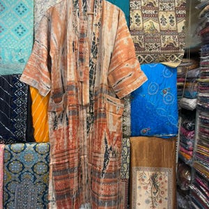 Hand Dyed Silk Kimono Robe: Luxury Tie-Dye Resort Wear image 2