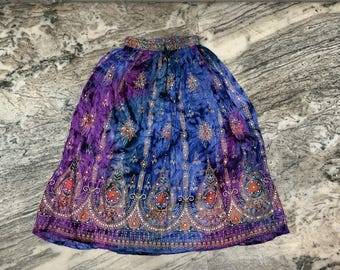Handmade Tie Dye Rayon Maxi Skirt, Festival Hippie Skirt