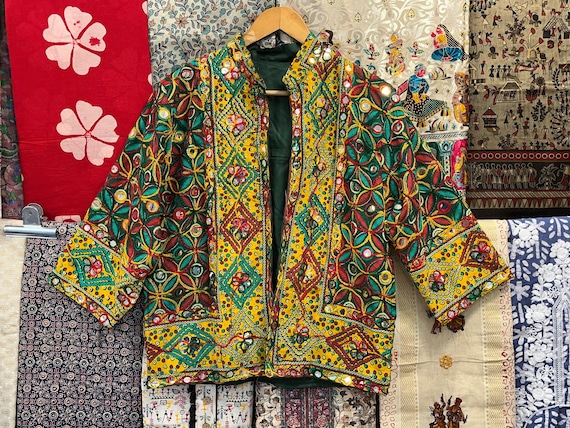 Handmade Embroidered Mirror Work Jacket: Bohemian Hippie Fashion