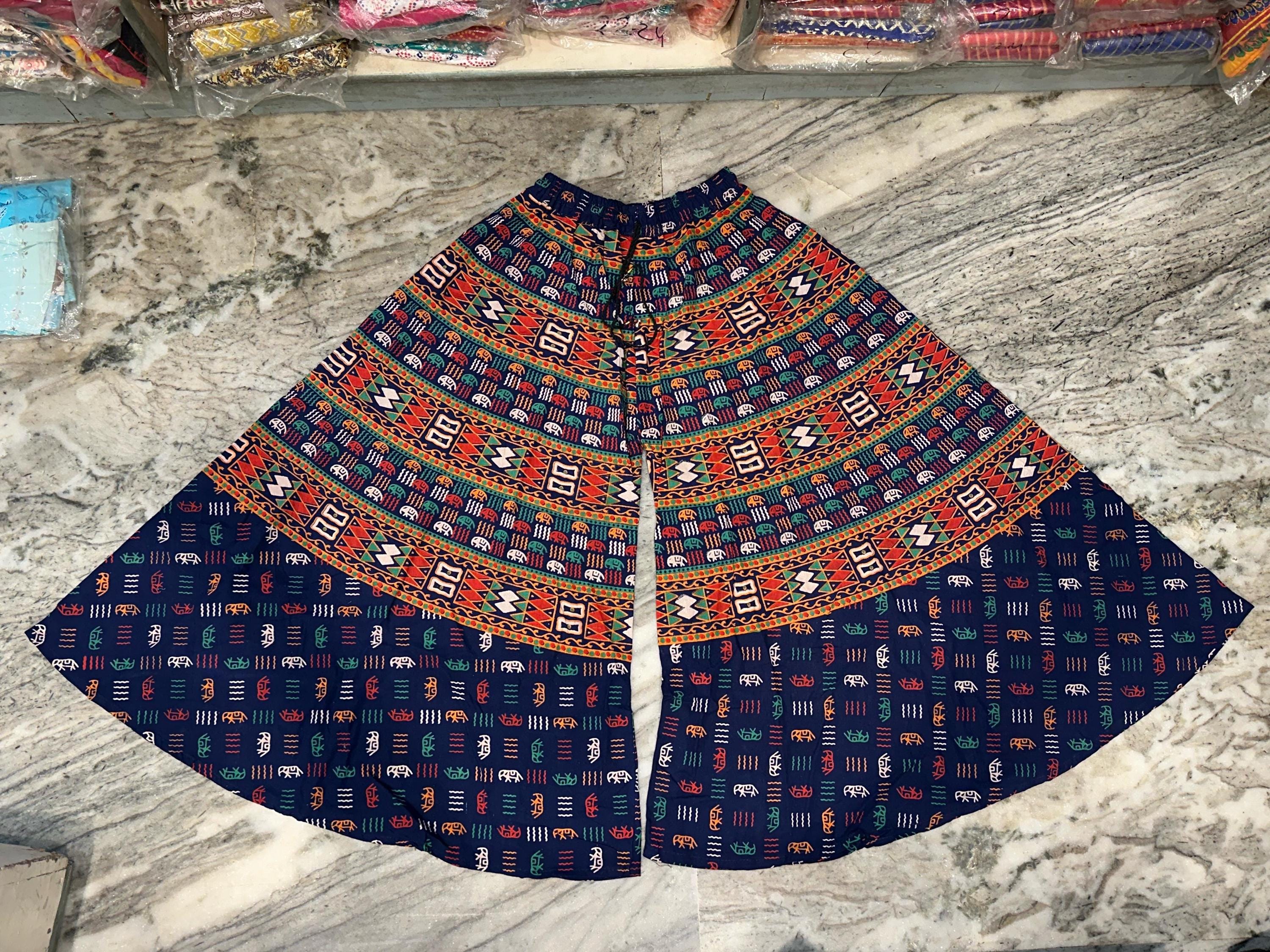 Boho Cotton Palazzo Pants: Mandala Print Wide Leg Trousers