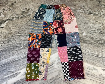 Embroidery Patchwork Trousers美品 Men + Women's Heavy Cotton Patchwork Cargo Trousers