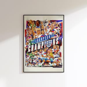 England Women&#39;s Football Poster, England Poster Gift, Football Fan Art Print, Football Decor of England Women Fan, Women&#39;s Euro 2025
