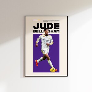 Jude Bellingham Poster, Real Madrid Poster Minimalist, Jude Bellingham Print Art, Office Wall Art, Gift Poster, Football Poster