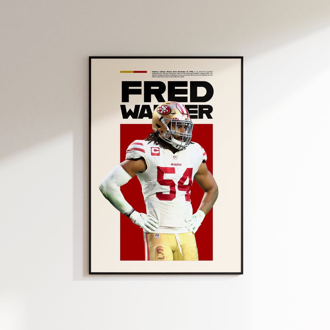 Fred Warner Poster, NFL Minimalist, Fred Warner Print Art, Office Wall