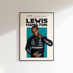 Lewis Hamilton Poster, Mercedes F1 Minimalist, Lewis Hamilton Print Art, Bedroom art, Gift Poster, Formula 1 Posters, f1 gifts