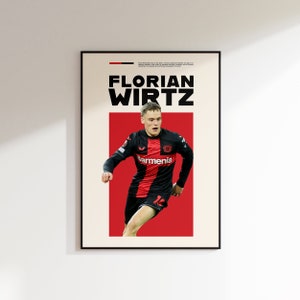 Florian Wirtz Poster, Bayer Leverkusen Poster Gift, Football Fan Wall Art Print, Football Decor of Leverkusen Fan, Minimal Football Art.