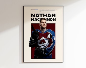 Nathan MacKinnon Poster, NHL poster, Nathan MacKinnon Print Art, Office Wall Art, Bedroom art, Gift Poster, Colorado Avalanche