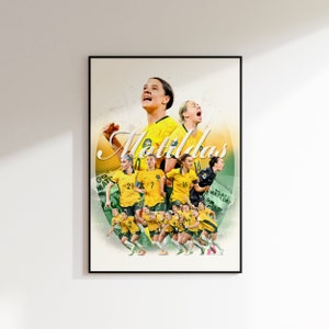 Matildas Poster, Australia Woman Football Poster Minimalist, Matildas Print Art, Office Wall Art, Gift Poster, Woman Football Poster
