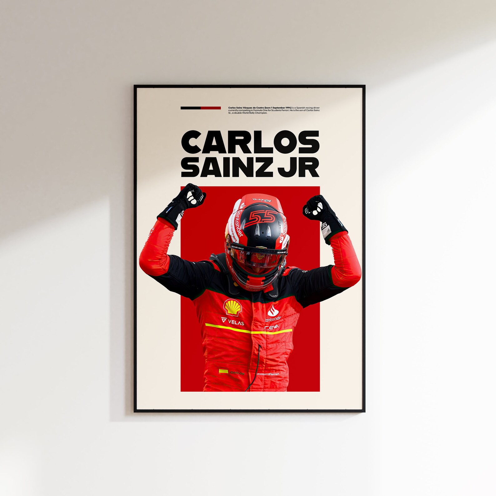 Carlos Sainz Jr. Poster, Ferrari F1 Minimalist, Carlos Sainz Jr. Print ...