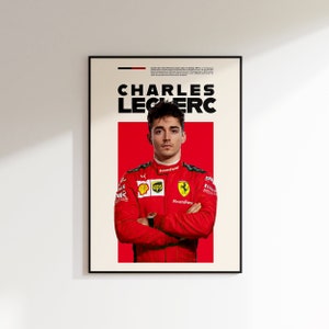 Charles Leclerc Poster, Ferrari F1 Minimalist, Charles Leclerc Print Art, Office Wall Art, Bedroom art, Gift Poster, Formula 1 Posters.