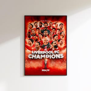 Liverpool Champion Poster, Liverpool Poster Gift, Football Fan Art Print, Football Decor of Liverpool Fan, Premier League Champion, 2025