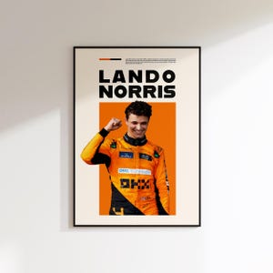 Lando Norris Poster, McLaren F1 Minimalist, Lando Norris Print Art, Office Wall Art, Bedroom art, Gift Poster, Formula 1 Posters.