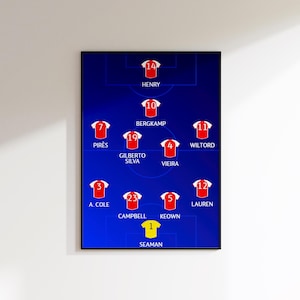 Legendarische teamposter Arsenal, Arsenal-postercadeau, voetbalfanartprint, voetbaldecor van Arsenal-fan, Arsenal Champions League