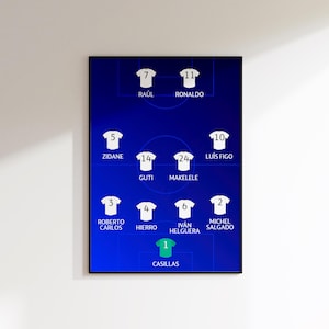 Real Madrid legendary squad poster, Real Madrid Poster, Football Fan Art Print, Football Decor of Real Madrid Fan, Arsenal Champions League