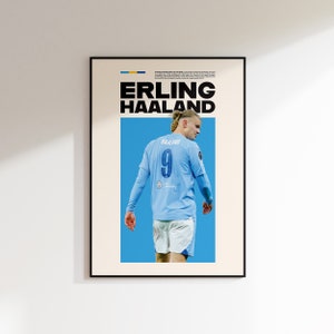 Erling Haaland Poster, Manchester City Poster Minimalist, Erling Haaland Print Art, Office Wall Art, Gift Poster, Football Poster