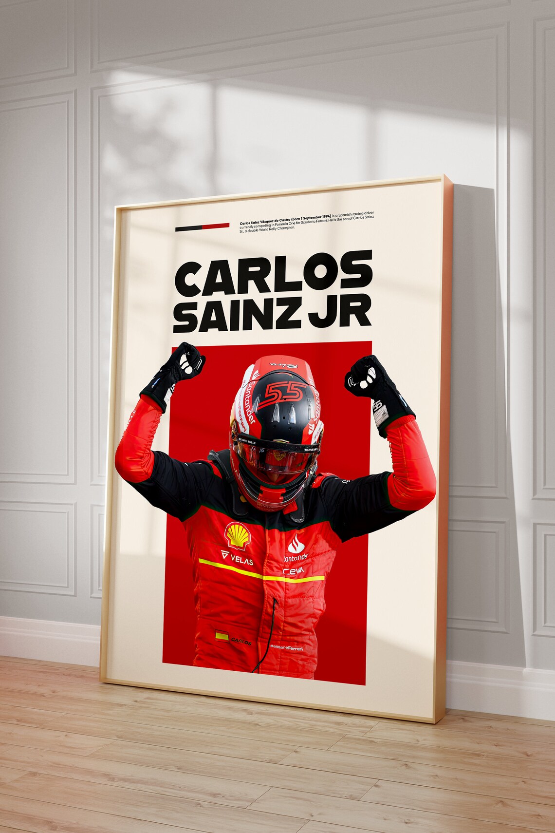 Carlos Sainz Jr. Poster, Ferrari F1 Minimalist, Carlos Sainz Jr. Print ...