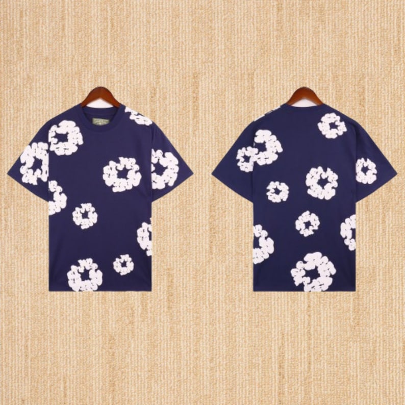 Denim Tears Tshirt Flowers Tears Cotton Printed Hip Hop Style Loose Short Sleeve Tops Tees