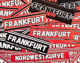 300x Frankfurt Sticker Mix/ Aufkleber Frankfurt, 1899, Nordwestkurve, Stadt und Verein, Heimat/ Ultras/ Fußball Fanartikel