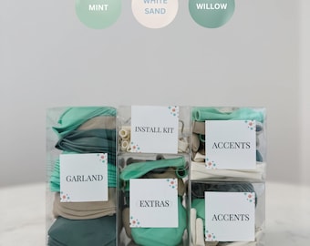 Professional Balloon Kit - 12ft Balloon Garland (willow green, mint, sand)