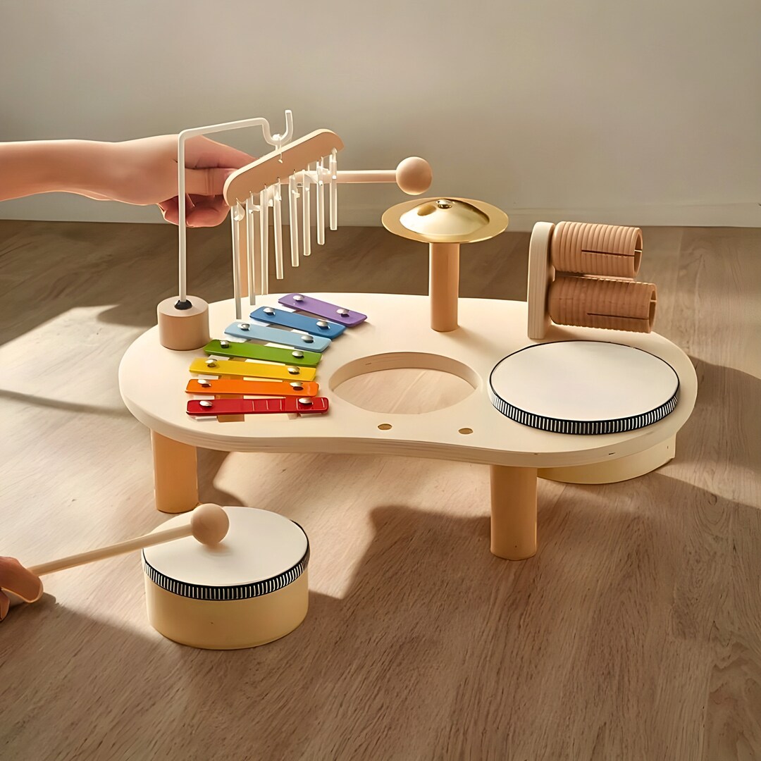 Wooden Music Toy Musical Drum Set for Children Toddler Etsy