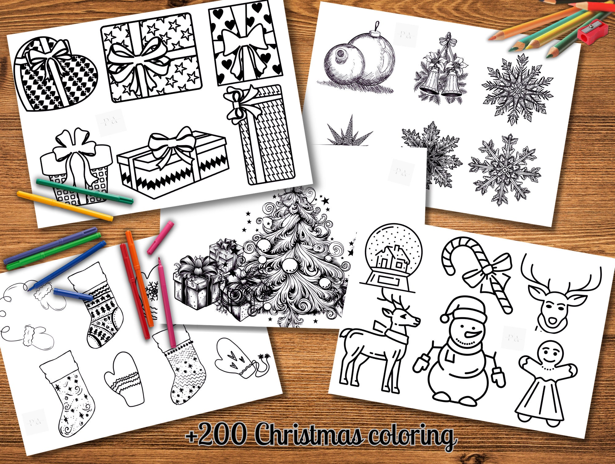 Christmas Coloring Sheets Downloadable and Printable - Etsy